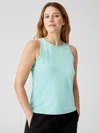 Eileen Fisher Traceable Cotton Jersey Round Neck Tank In Blue