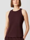 Eileen Fisher Traceable Cotton Jersey Round Neck Tank In Purple