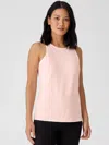 Eileen Fisher Traceable Cotton Jersey Round Neck Tank In Pink