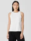 Eileen Fisher Traceable Cotton Jersey Round Neck Tank In White