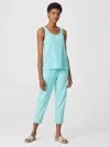 Eileen Fisher Traceable Cotton Jersey Scoop Neck Tank In Blue