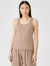 Eileen Fisher Traceable Cotton Jersey Scoop Neck Tank In Nude