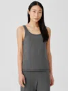 Eileen Fisher Traceable Cotton Jersey Scoop Neck Tank In Gray