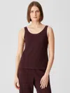 Eileen Fisher Traceable Cotton Jersey Scoop Neck Tank In Purple