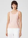 Eileen Fisher Traceable Cotton Jersey Scoop Neck Tank In Pink
