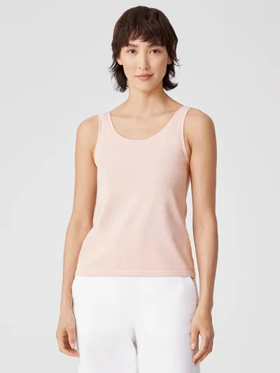 Eileen Fisher Traceable Cotton Jersey Scoop Neck Tank In Pink
