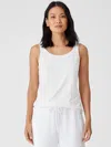 Eileen Fisher Traceable Cotton Jersey Scoop Neck Tank In White