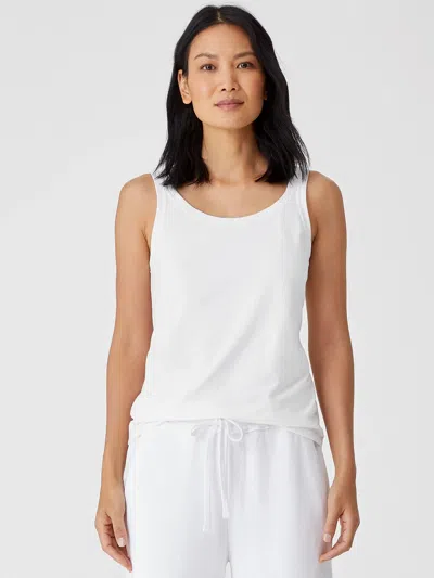 Eileen Fisher Traceable Cotton Jersey Scoop Neck Tank In White