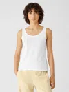 Eileen Fisher Traceable Cotton Jersey Scoop Neck Tank In White