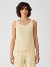 Eileen Fisher Traceable Cotton Jersey Scoop Neck Tank In Yellow