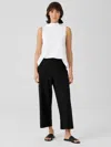 Eileen Fisher Traceable Cotton Jersey Straight Pant In Black