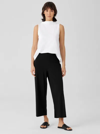 Eileen Fisher Traceable Cotton Jersey Straight Pant In Black