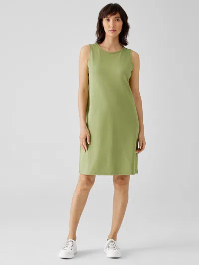 Eileen Fisher Traceable Cotton Jersey Tank Dress In Green