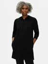 Eileen Fisher Traceable Organic Cotton Jersey Hooded Dress In Black