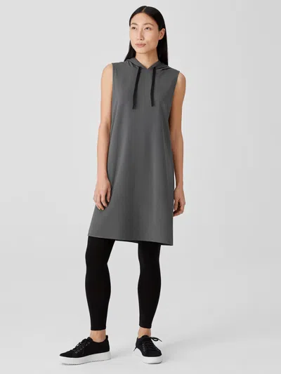 Eileen Fisher Traceable Organic Cotton Jersey Hooded Dress In Gray