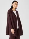 Eileen Fisher Traceable Organic Cotton Jersey Hooded Jacket In Burgundy