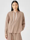 Eileen Fisher Traceable Organic Cotton Jersey Hooded Top In Nude