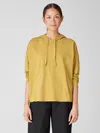 Eileen Fisher Traceable Organic Cotton Jersey Hooded Top In Yellow