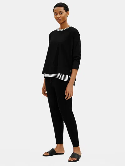Eileen Fisher Traceable Organic Cotton Jersey Jogger Pant In Black