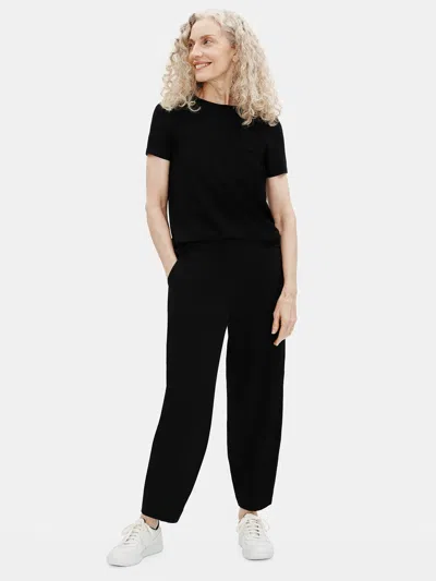 Eileen Fisher Traceable Organic Cotton Jersey Lantern Pant In Black