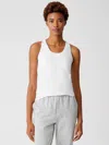 Eileen Fisher Traceable Organic Cotton Jersey Racer-back Tank In White