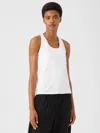 Eileen Fisher Traceable Organic Cotton Jersey Racer-back Tank In White