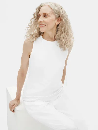 Eileen Fisher Traceable Organic Cotton Jersey Slim Tank In White
