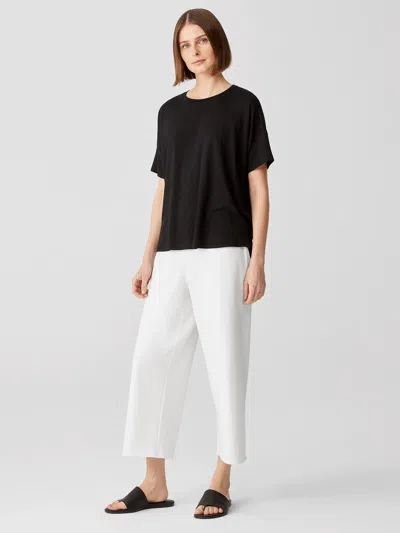 Eileen Fisher Traceable Organic Cotton Jersey Straight Pant In White