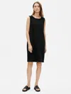 Eileen Fisher Traceable Organic Cotton Stretch Lantern Dress In Black