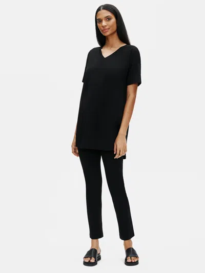 Eileen Fisher Traceable Organic Cotton Stretch Slim Pant In Black
