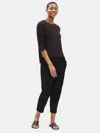 Eileen Fisher Traceable Organic Cotton Stretch Slouchy Cropped Pant In Burgundy