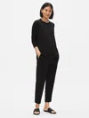 Eileen Fisher Traceable Organic Cotton Tapered Pant In Black