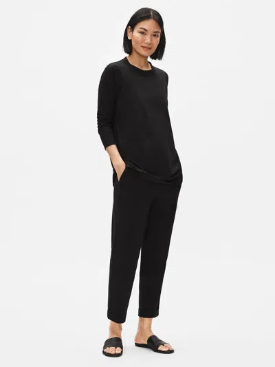 Eileen Fisher Traceable Organic Cotton Tapered Pant In Black