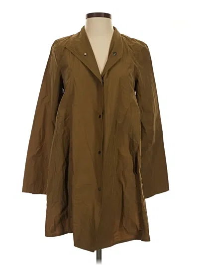 Pre-owned Eileen Fisher Trenchcoat In Brown