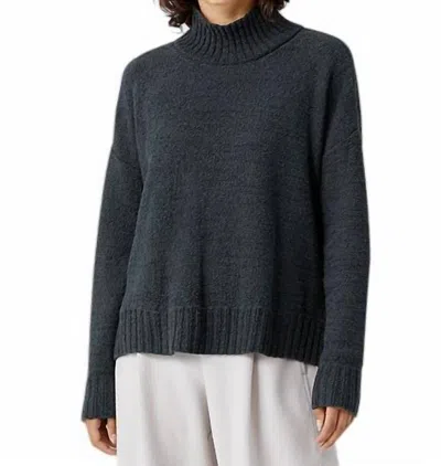 Eileen Fisher Turtle Neck Box Top In Ivy In Multi