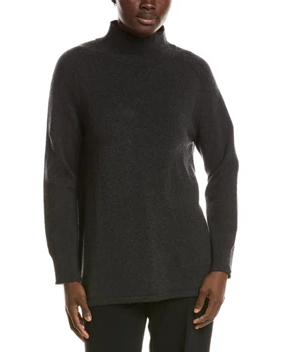 Eileen Fisher Turtle Neck Cashmere-blend Tunic In Animal Print