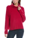 Eileen Fisher Turtleneck Cashmere-blend Box-top In Pink