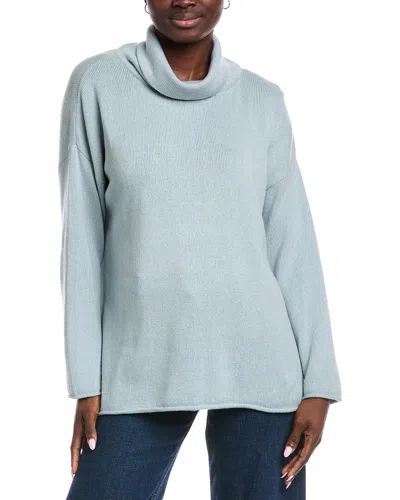 Eileen Fisher Turtleneck Cashmere-blend Sweater In Blue