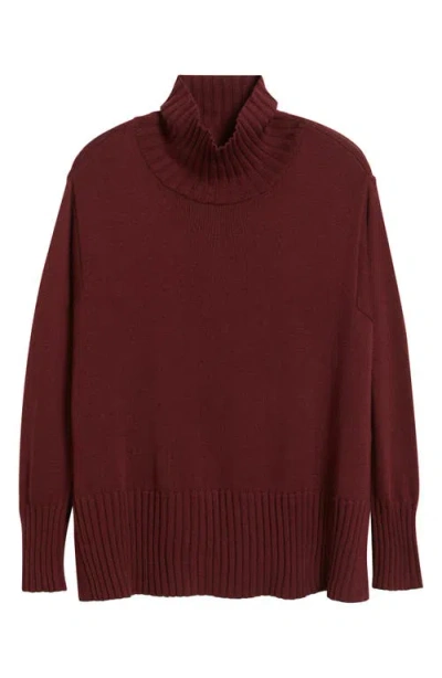 Eileen Fisher Turtleneck Merino Wool Sweater In Red