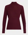 Eileen Fisher Turtleneck Merino Wool Sweater In Burgundy