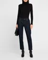 Eileen Fisher Lightweight Knit Turtleneck Top In Black
