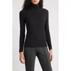 Eileen Fisher Turtleneck Stretch Organic Cotton Blend Top In Black