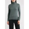 Eileen Fisher Turtleneck Stretch Organic Cotton Blend Top In Blue
