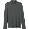 Eileen Fisher Turtleneck Stretch Organic Cotton Blend Top In Gray