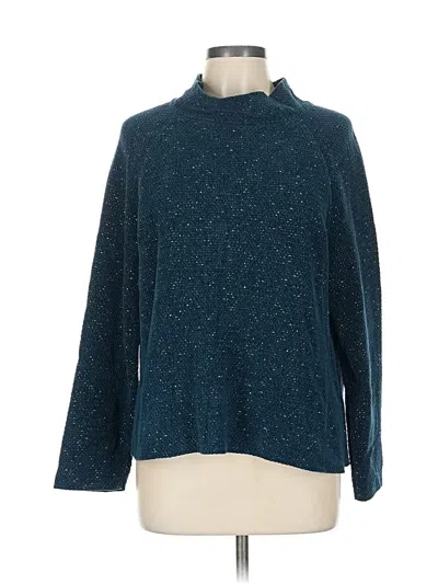 Pre-owned Eileen Fisher Turtleneck Sweater In Blue