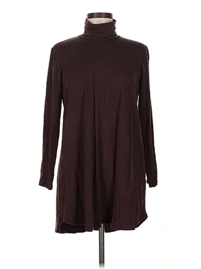Pre-owned Eileen Fisher Turtleneck Sweater In Burgundy