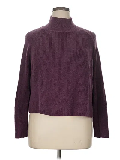 Pre-owned Eileen Fisher Turtleneck Sweater In Burgundy