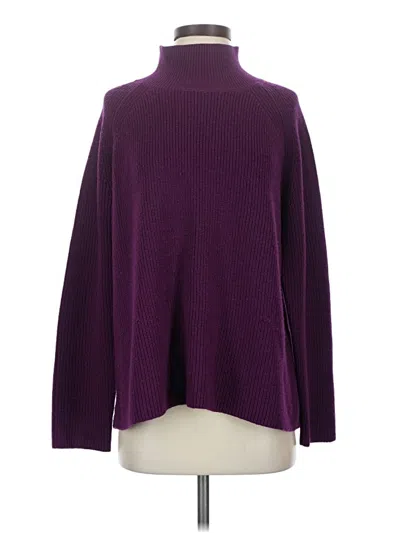 Pre-owned Eileen Fisher Turtleneck Sweater In Purple