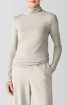 Eileen Fisher Turtleneck Sheer Knit Top