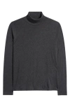 Eileen Fisher Sheer Knit Turtleneck Top In Charcoal In Charcoal
